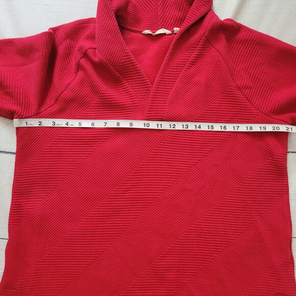 Soft Surroundings Size L Red Textured Pullover Sweater Minimalist Comfy Fit - Picture 5 of 9